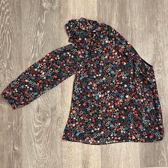 J. Crew Tops - J.Crew One-Shoulder Star Print Blouse – Size 0P
